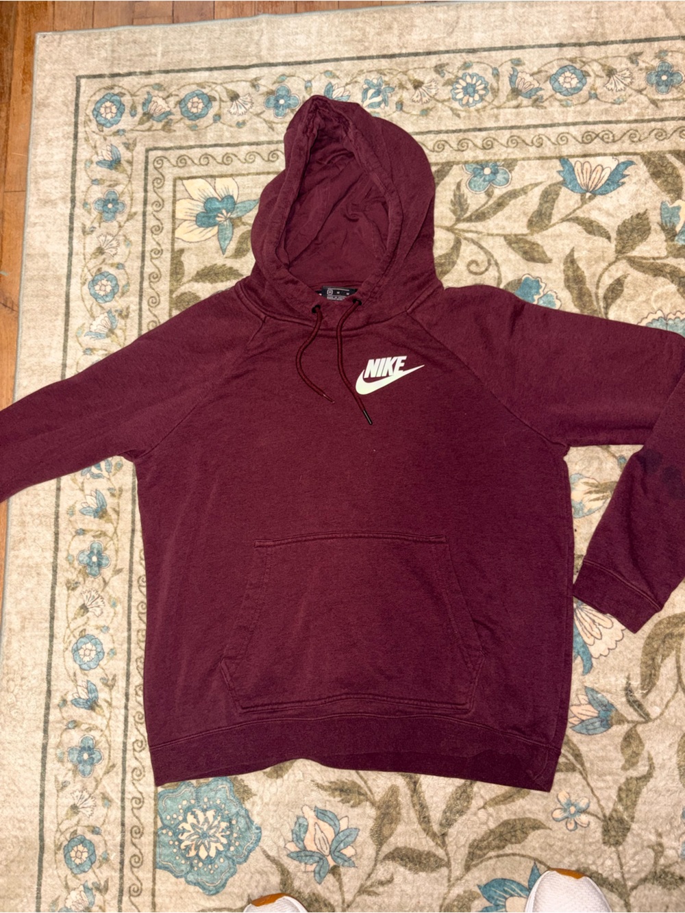 Nike Burgundy Hoodie with White Swoosh